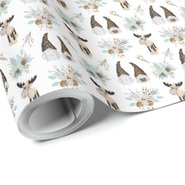 Papel De Regalo Navidades nórdicos ramos de fiesta y alce