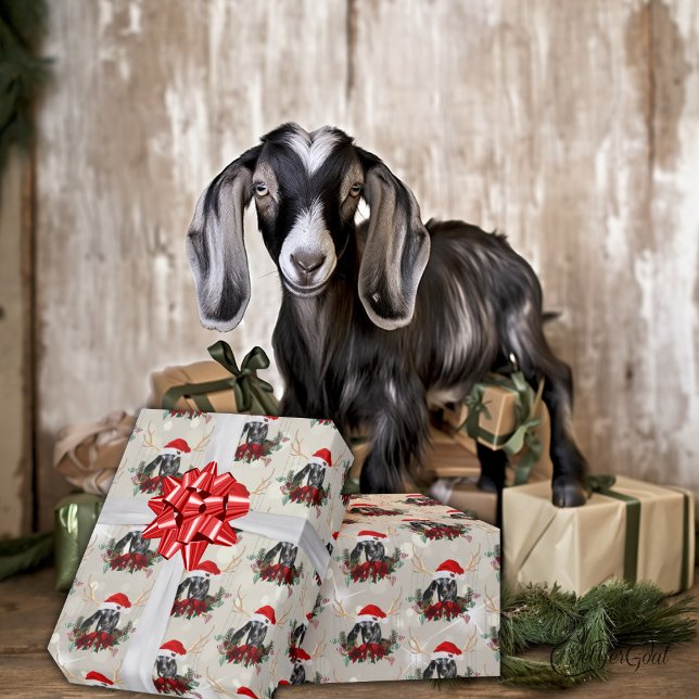 Papel De Regalo Navidades Nubia Kid Goat Poinsettia Wreath (Subido por el creador)