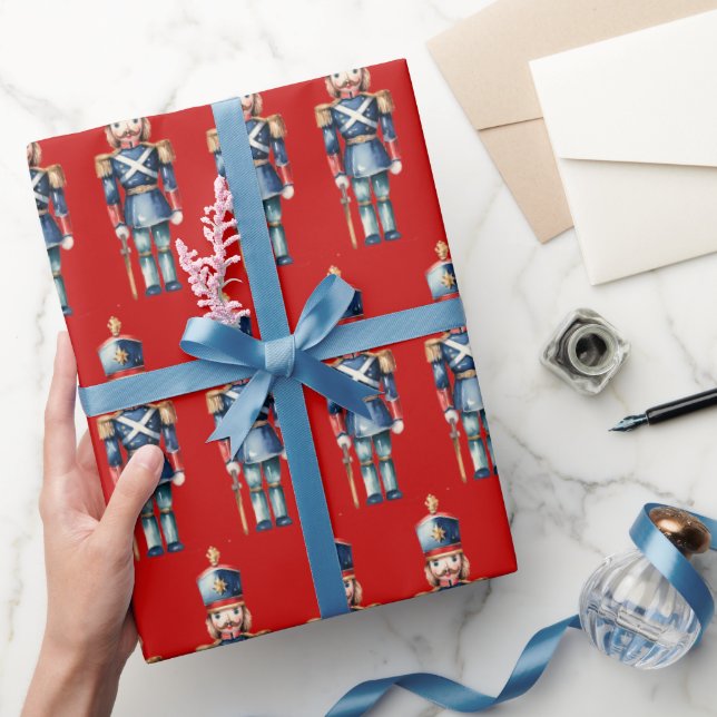 Papel De Regalo Navidades Nudiciarios Rojos y Azules (Regalar)