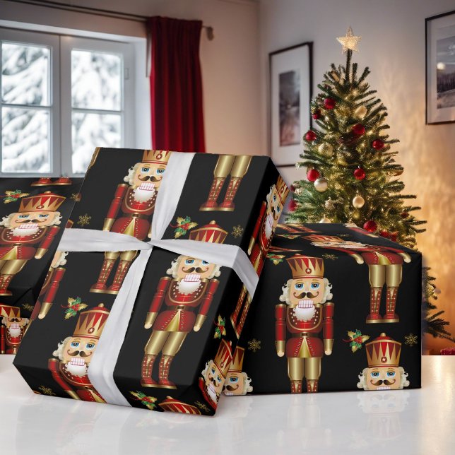 Papel De Regalo Navidades Nutcracker Red Gold y Black (Subido por el creador)