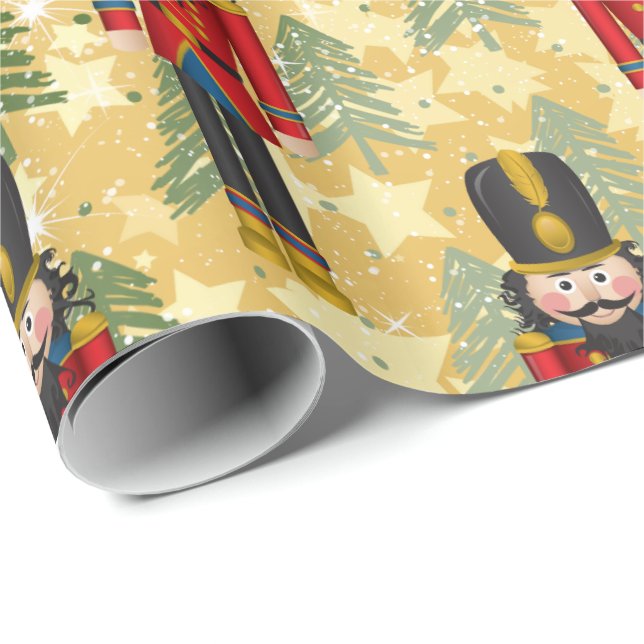 Papel De Regalo Navidades Nutcracker Xmas Trees Soldado (Esquina del rollo)
