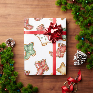 Papel De Regalo Navidades occidentales Cowgirl Cowboy