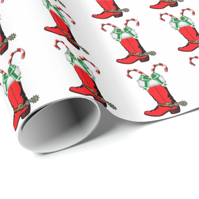 Papel De Regalo Navidades occidentales lanzan botes de vaquero con (Esquina del rollo)