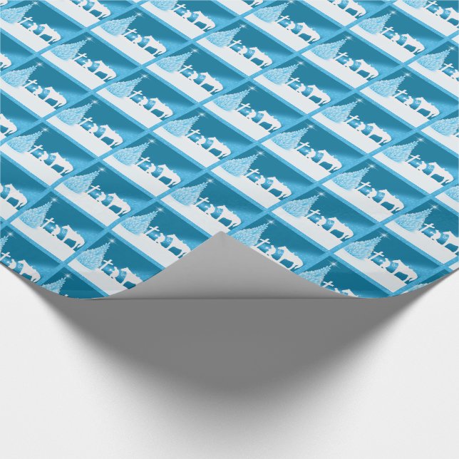 Papel De Regalo Navidades occidentales rezando vaqueros (Esquina)