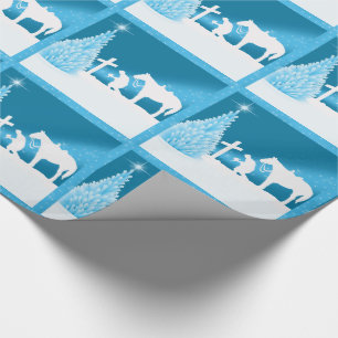 Papel De Regalo Navidades occidentales rezando vaqueros