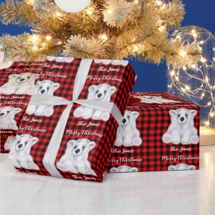 Papel De Regalo Navidades oso polar cachorro, cachorro de oso blan