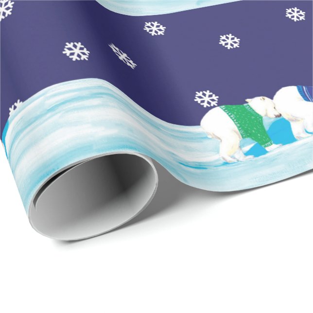 Papel De Regalo Navidades osos polares (Esquina del rollo)