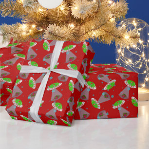 Papel De Regalo Navidades OVNI_red