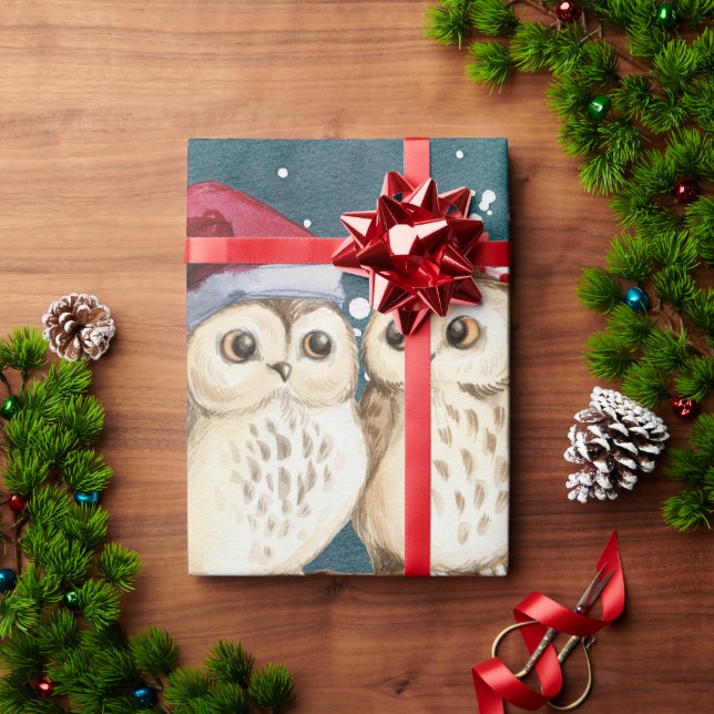 Papel De Regalo Navidades Owls (Regalo de vacaciones)