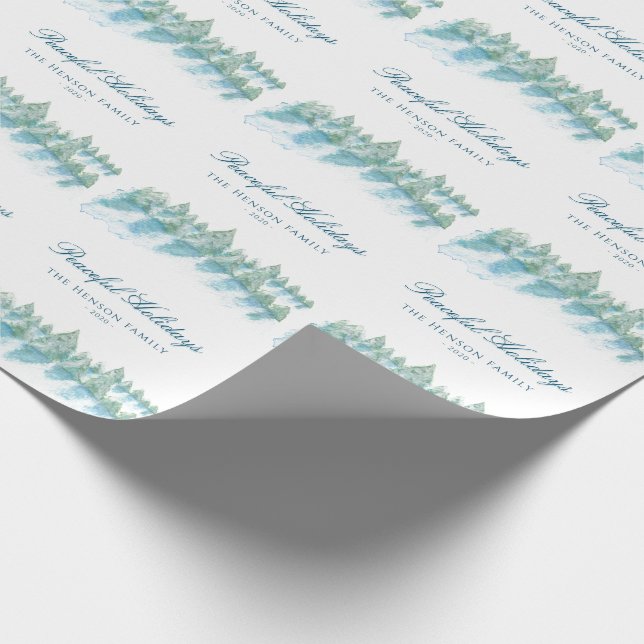 Papel De Regalo Navidades pacíficos de guiones de acuarela de los  (Esquina)