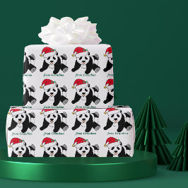Papel De Regalo Navidades Panda Bear Personalizado Desde Su Nombre