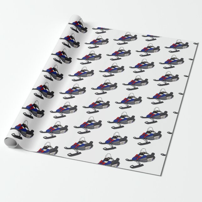 Papel De Regalo Navidades para motos de nieve (Desenrollado)