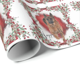 Papel De Regalo Navidades pastores alemanes foto con nieve