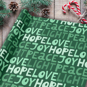 Papel De Regalo Navidades Paz Alegría Esperanza Amor Luz Patrón Ve