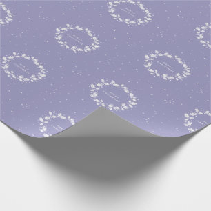 Papel De Regalo Navidades Periwinkle impresos a mano Holly Wreath
