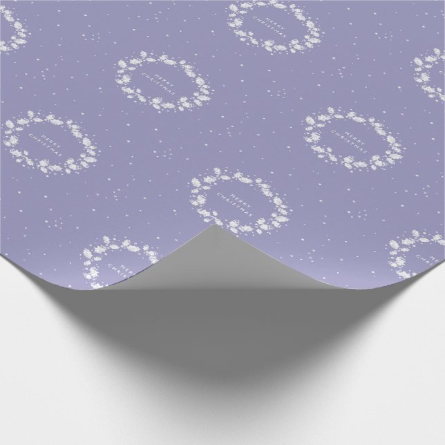 Papel De Regalo Navidades Periwinkle impresos a mano Holly Wreath (Esquina)
