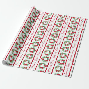Papel De Regalo Navidades perritos personalizados escriben con arc