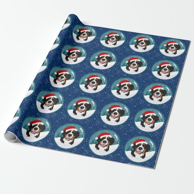 Papel De Regalo Navidades Perro de montaña Bernese  (Desenrollado)