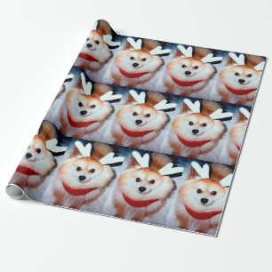 Papel De Regalo Navidades Perro Perro Pomerania Personalizado foto