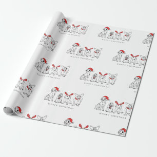 Papel De Regalo Navidades Perro Puns Santa Dogs Navidades Woofy