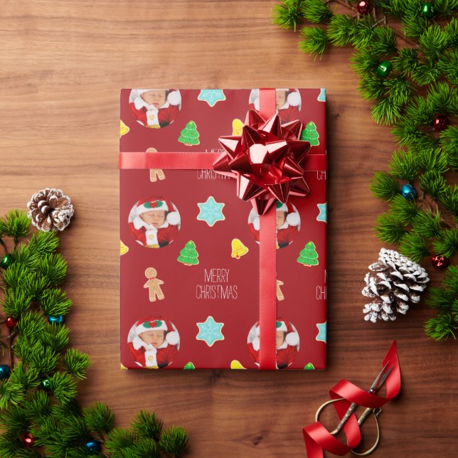 Papel De Regalo Navidades Personalizado de cookies (Regalo de vacaciones)