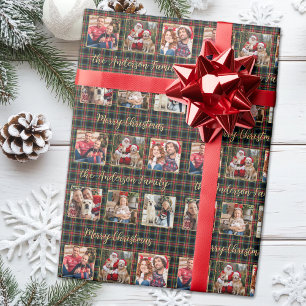 Papel De Regalo Navidades Personalizado Familia Oro 6 Collage de f