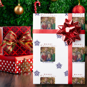Papel De Regalo Navidades Personalizado gracioso de foto de Snowfl