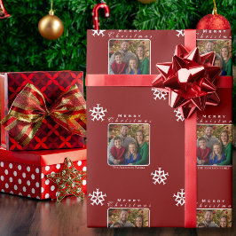 Papel De Regalo Navidades Personalizado gracioso de foto de Snowfl