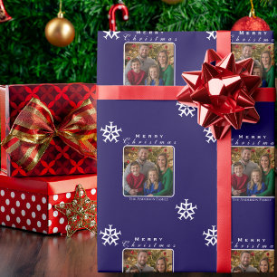 Papel De Regalo Navidades Personalizado gracioso de foto de Snowfl