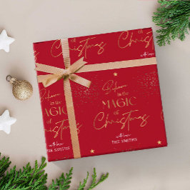 Papel De Regalo Navidades personalizados caligrafía de oro nombre
