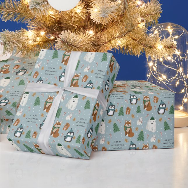 Papel De Regalo Navidades personalizados de animales de invierno (Vacaciones)