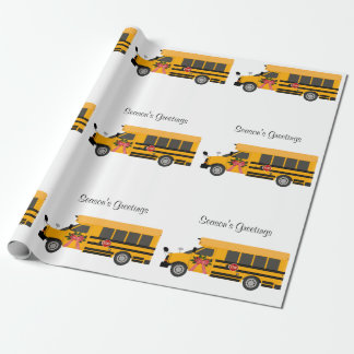 Papel De Regalo Navidades personalizados de autobuses escolares