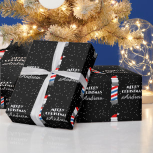 Papel De Regalo Navidades personalizados de barra de barbería