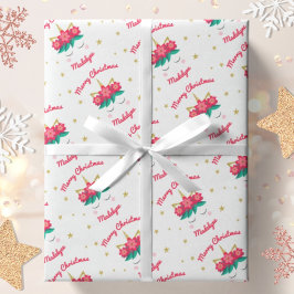 Papel De Regalo Navidades personalizados de estrellas de Purpurina