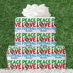 Papel De Regalo Navidades Personalizados de fútbol de Peace Love