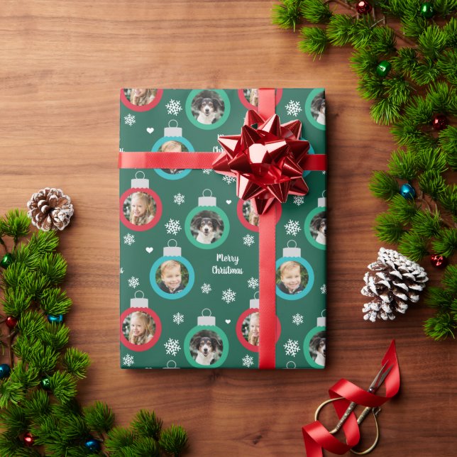 Papel De Regalo Navidades Personalizados de ortografía verde moder (Regalo de vacaciones)