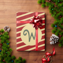 Navidades Personalizados de rayas rojas y doradas 