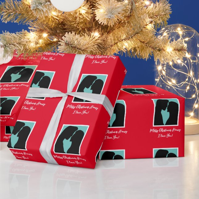 Papel De Regalo Navidades personalizados de silueta de pareja romá (Vacaciones)