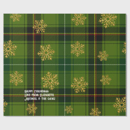 Papel De Regalo Navidades personalizados del copo de nieve Green T