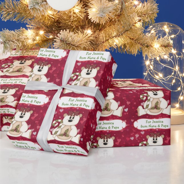 Papel De Regalo Navidades personalizados del nieto del oso (Vacaciones)