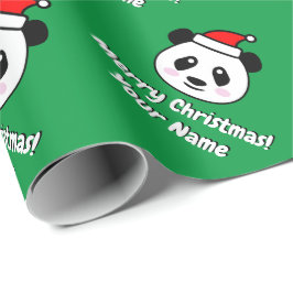 Papel De Regalo Navidades personalizados del oso panda Cute Santa 