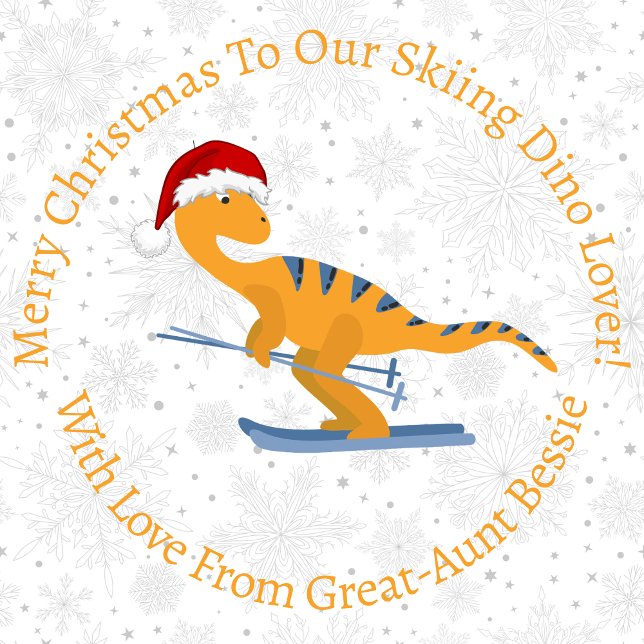 Papel De Regalo Navidades personalizados esquiando dinosaurio Nara (Subido por el creador)