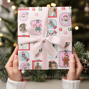 Papel De Regalo Navidades personalizados foto festín rosado Fa La 