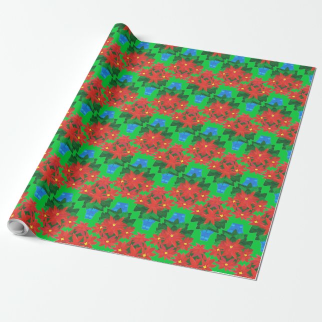 Papel De Regalo Navidades personalizados Giftwrap: Poinsettias, ve (Desenrollado)