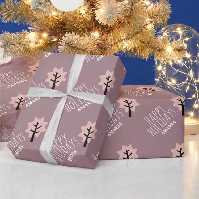 Papel De Regalo Navidades personalizados vacaciones en árbol de co (Vacaciones)