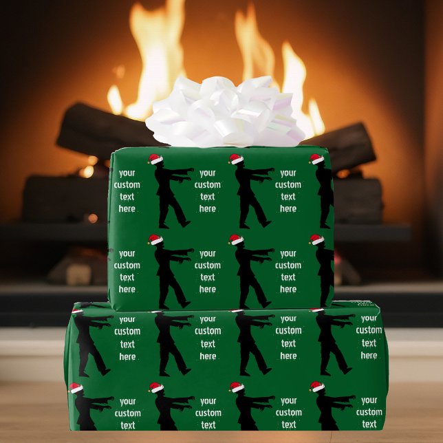 Papel De Regalo Navidades personalizados Zombie Green (Subido por el creador)