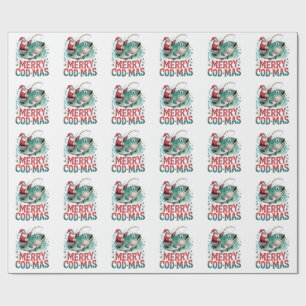 Papel De Regalo Navidades pesqueros de Feliz Pescador Santa Claus 