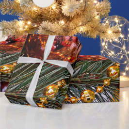 Papel De Regalo Navidades Pine Bauble y Garland