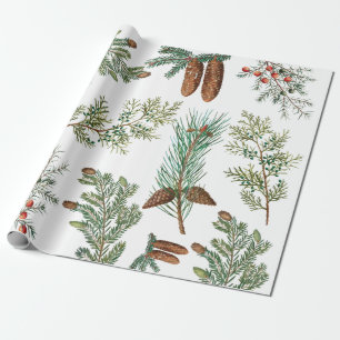 Papel De Regalo Navidades Pine Conifer Forest Festive