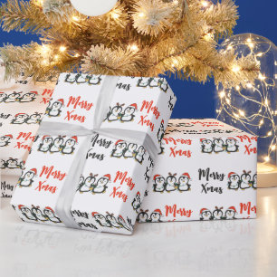 Papel De Regalo Navidades pingüinos animales adoran vacaciones en